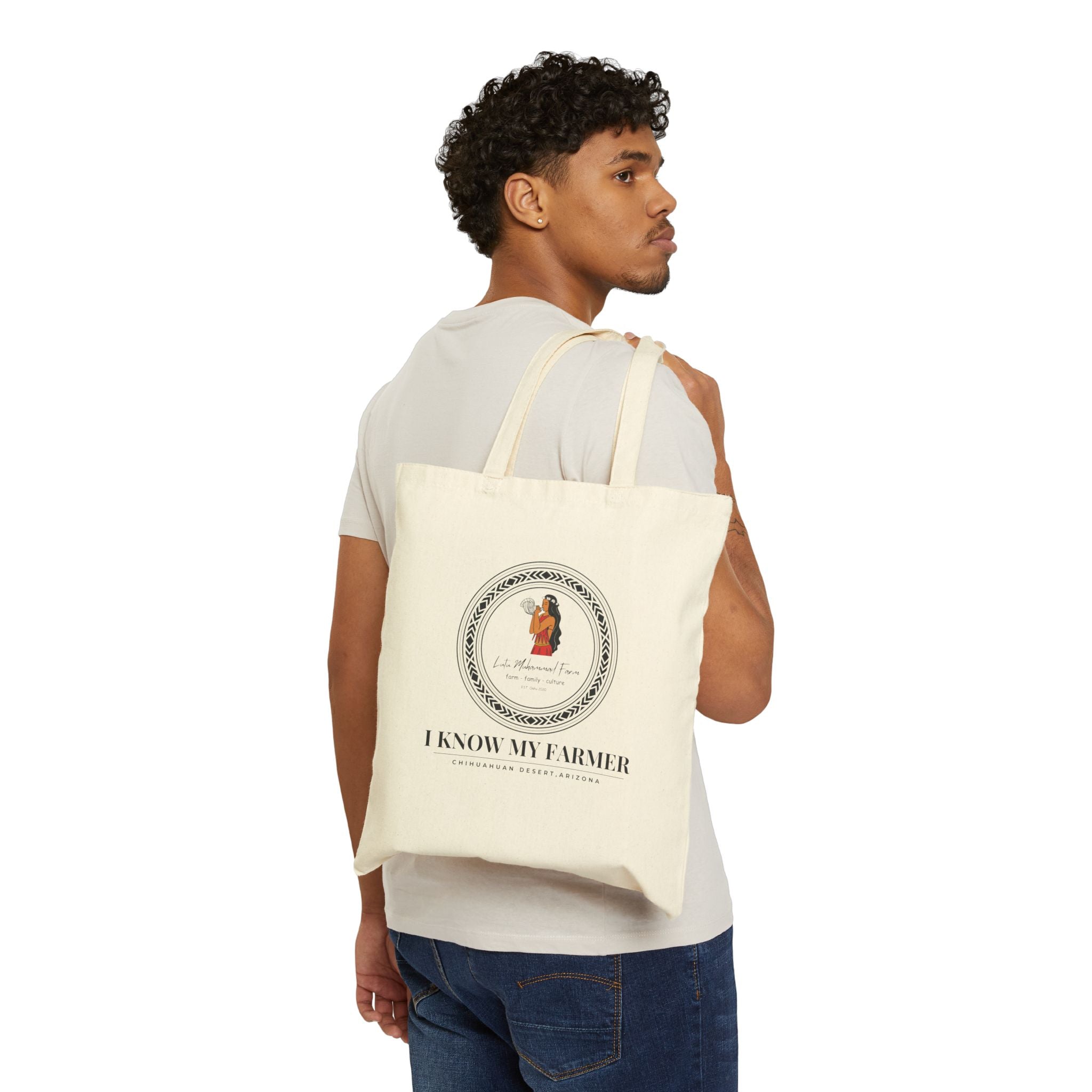 Tote Bag • "I Know My Farmer" Vintage Farm Illustration Eco Tote