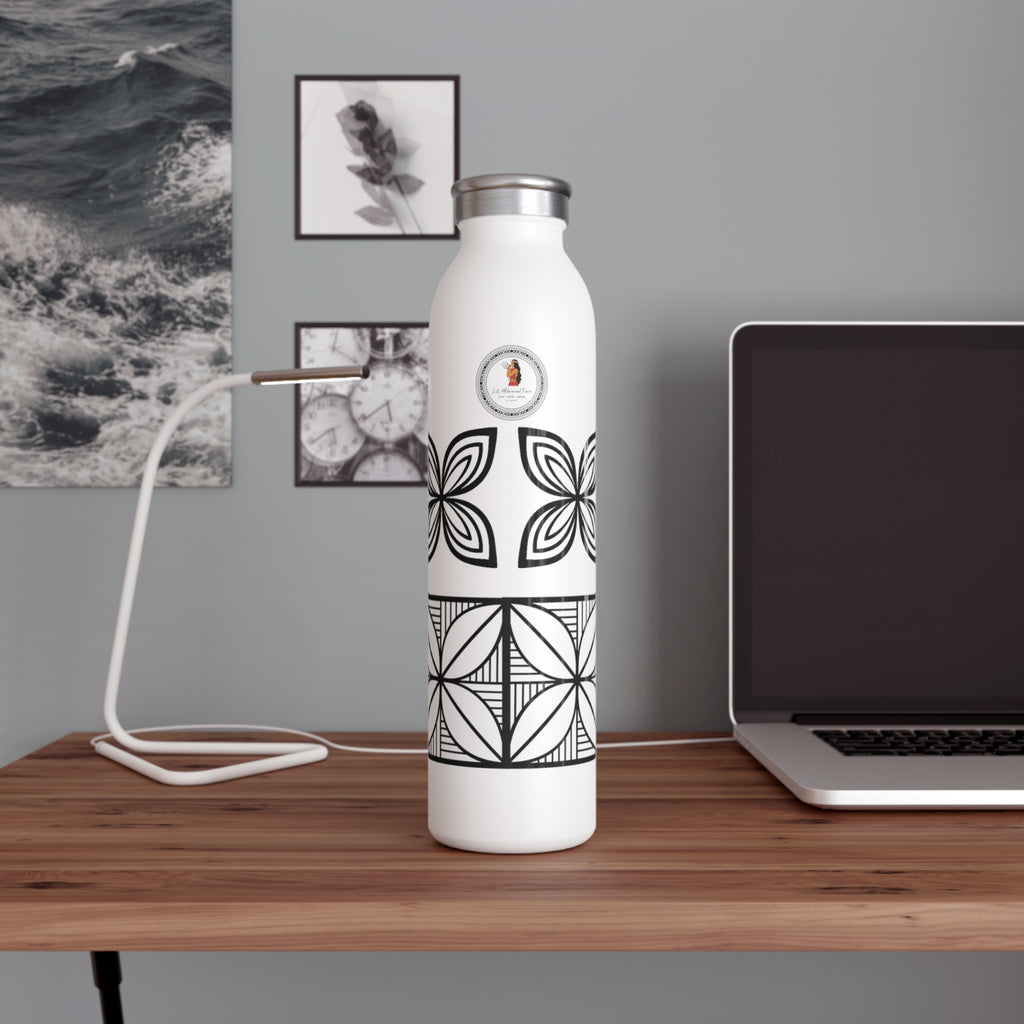 Elegant Tribal Slim Water Bottle | Stylish Insulated Drinkware, Eco-Friendly Gift, Fitness Accessory, Wedding Favor, Travel Companion
