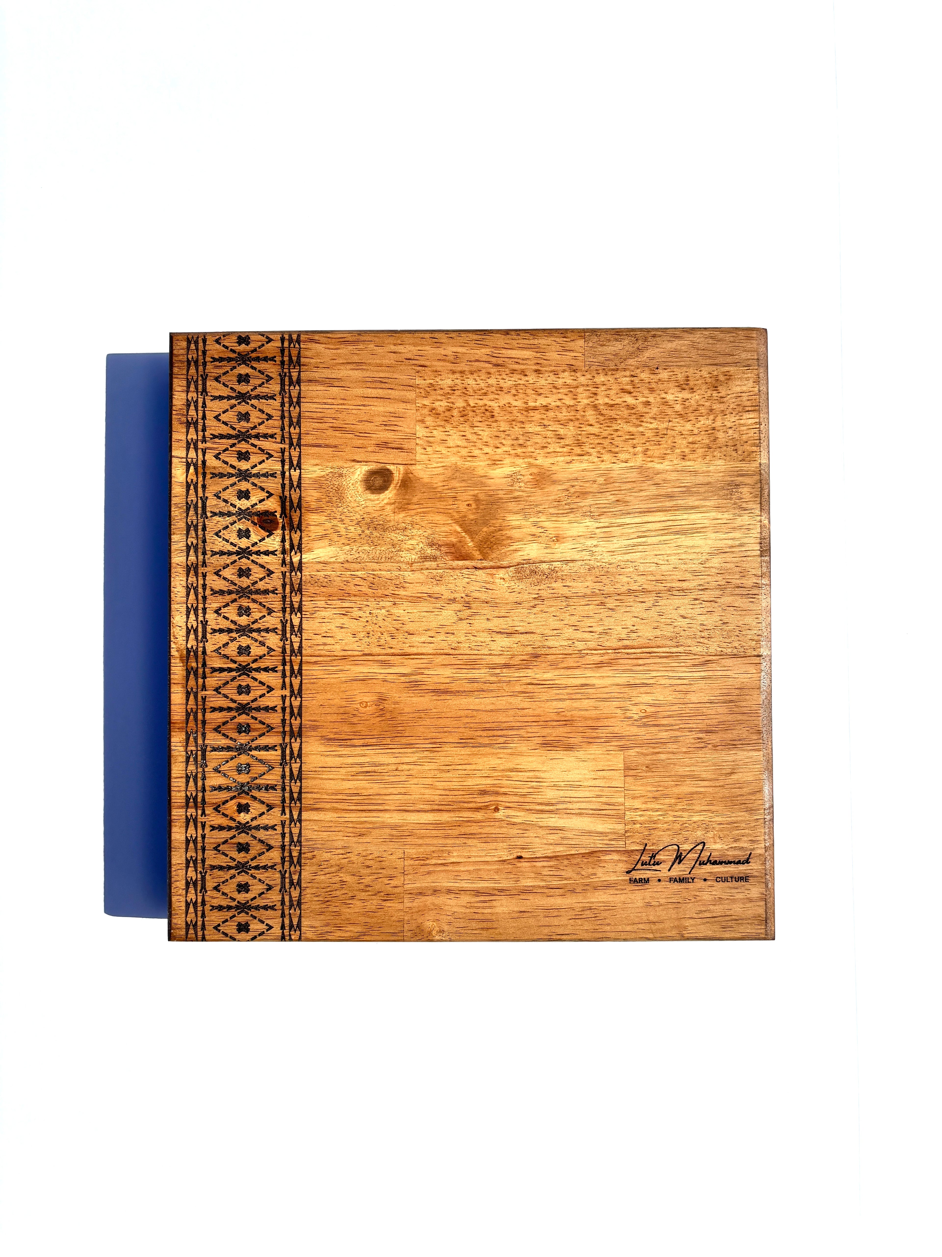 12" x 12" Handmade Samoan Tribal Butcher Block Cutting Board