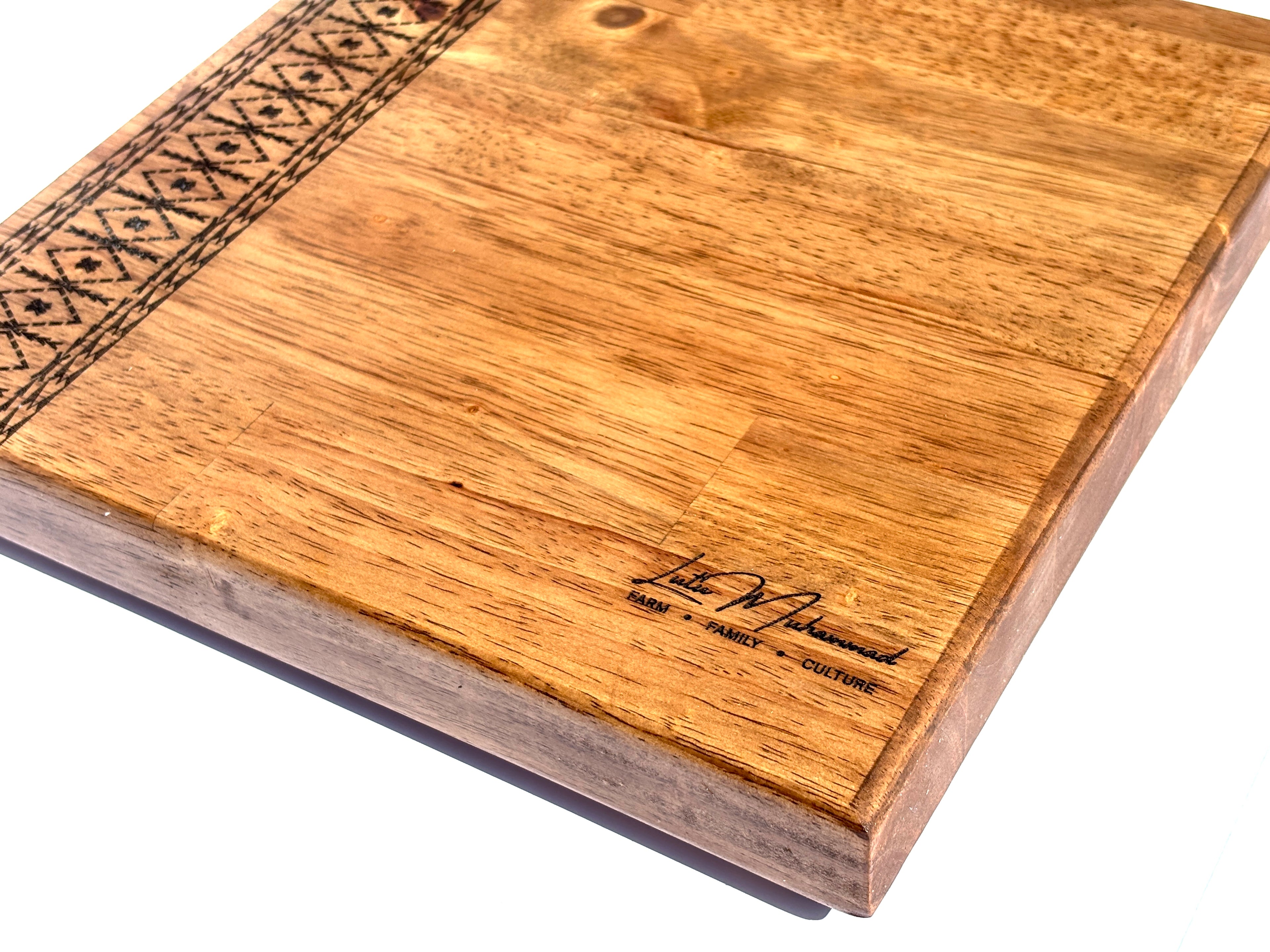 12" x 12" Handmade Samoan Tribal Butcher Block Cutting Board