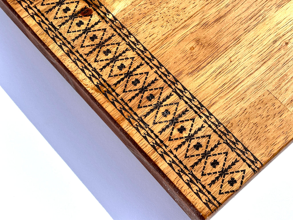 12" x 12" Handmade Samoan Tribal Butcher Block Cutting Board