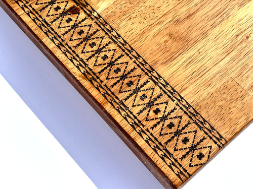 12" x 12" Handmade Samoan Tribal Butcher Block Cutting Board