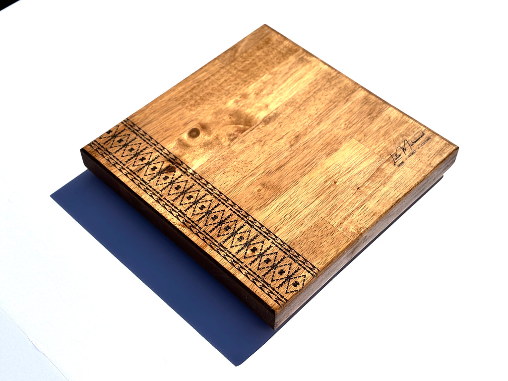 12" x 12" Handmade Samoan Tribal Butcher Block Cutting Board