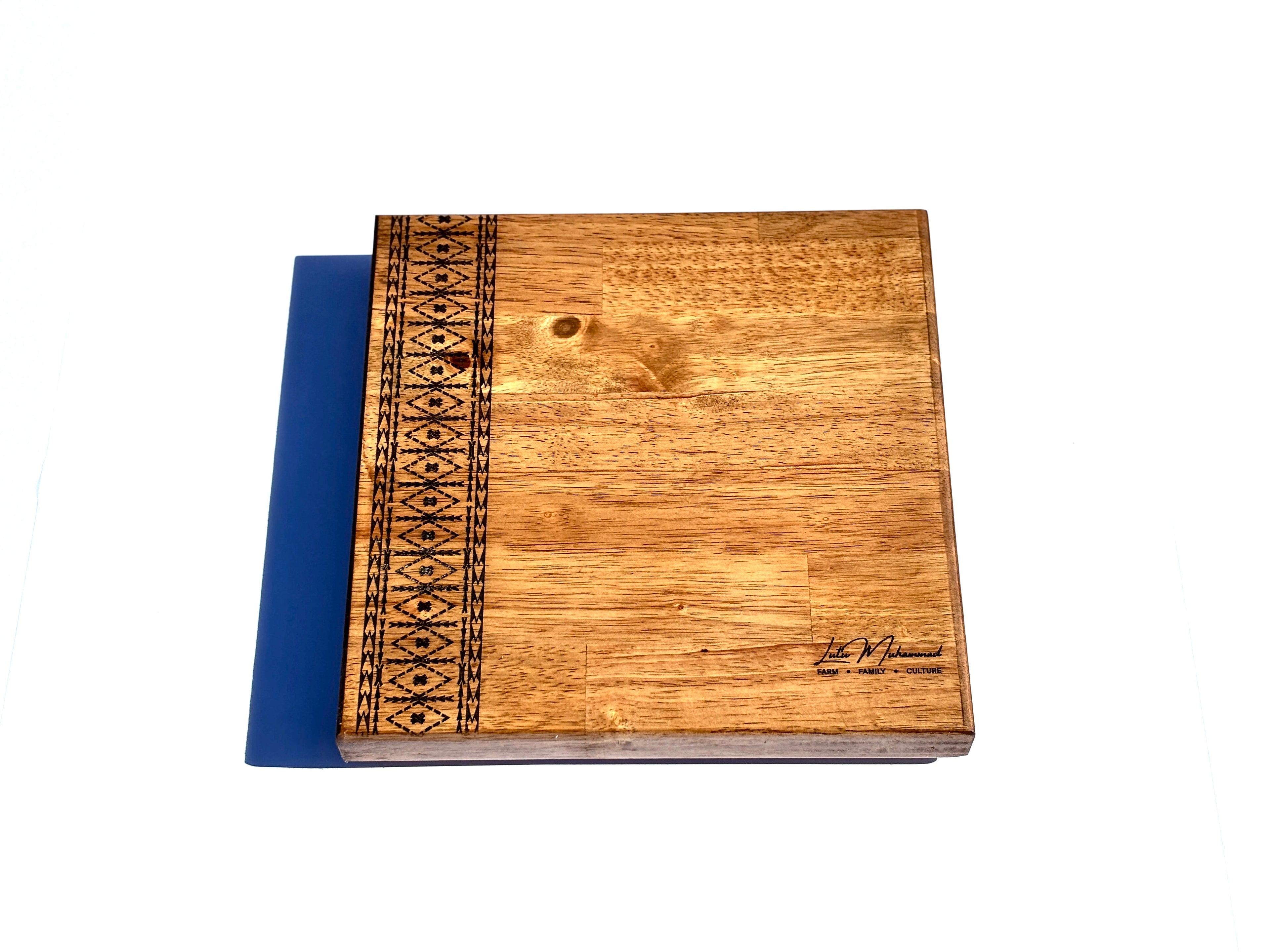 12" x 12" Handmade Samoan Tribal Butcher Block Cutting Board